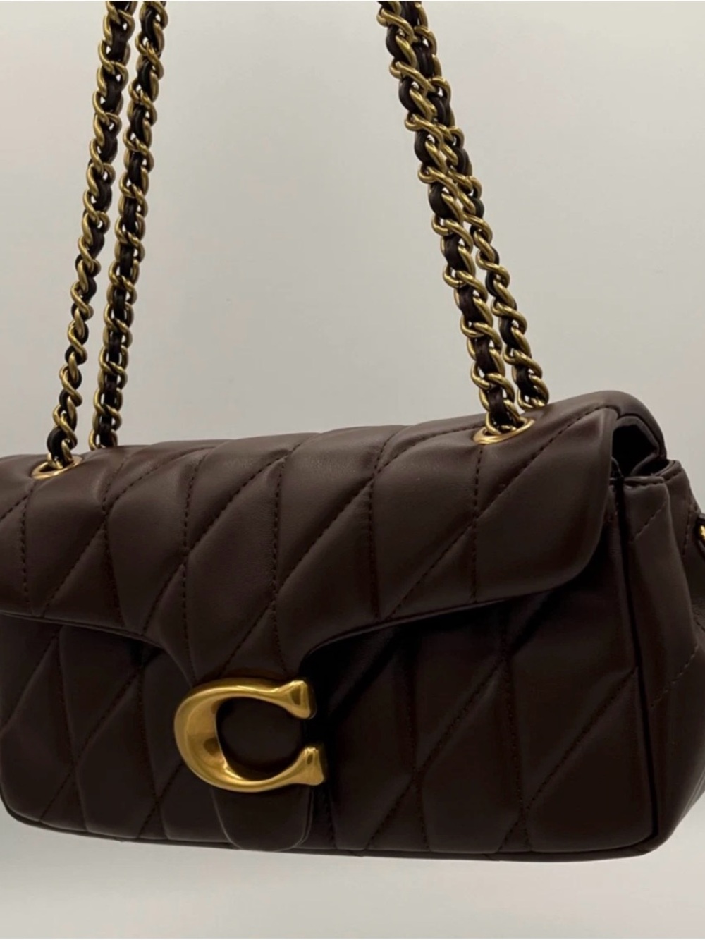 Coach Quilted Leather Shoulder Bag in Brown